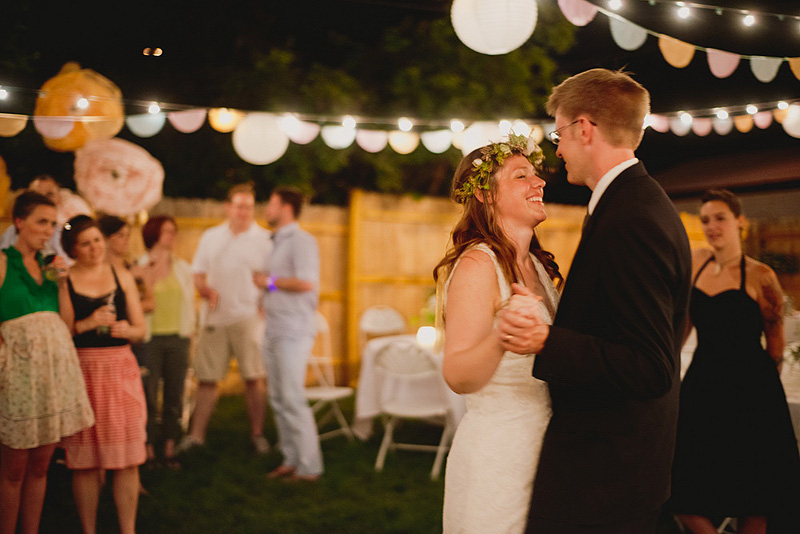 minneapolis newlyweds share first dance at outdoor reception