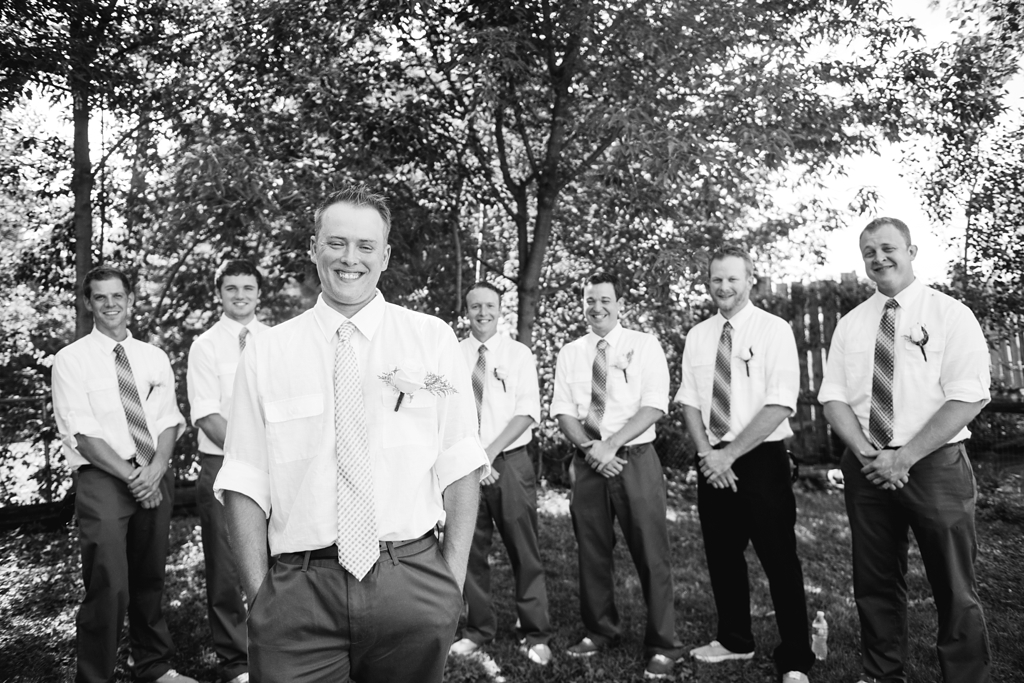 Groomsmen photo at Summer wedding in Minnesota