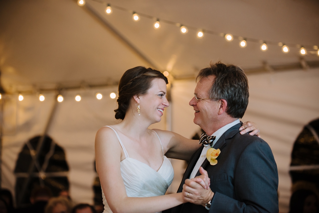 bride dances with father at midwest wedding reception