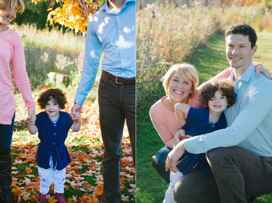 minneapolis family photos during fall with leaves