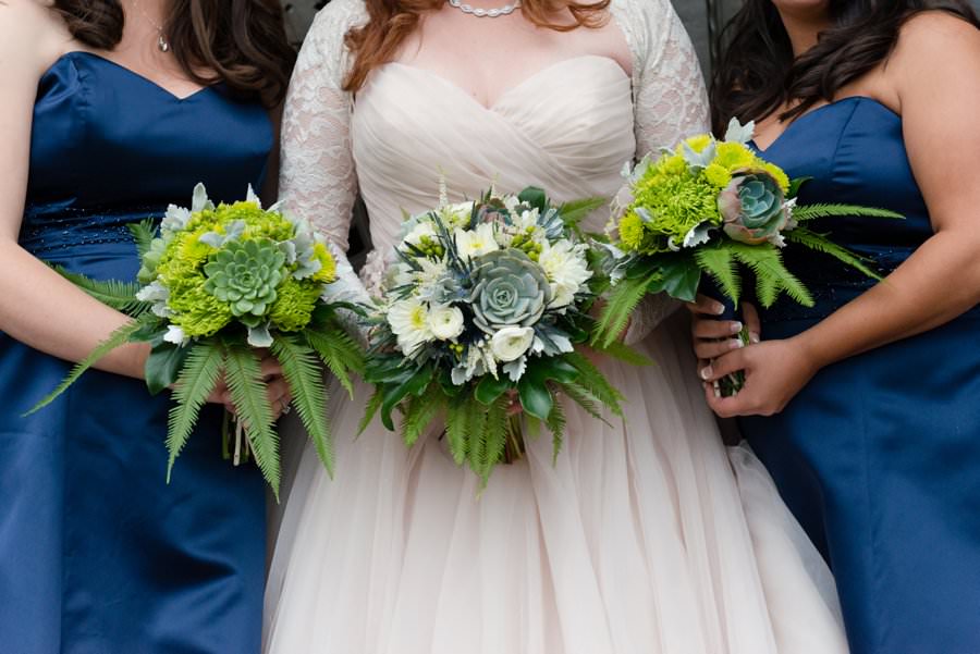 Succulent Bridal Bouquet in Chapel Wedding