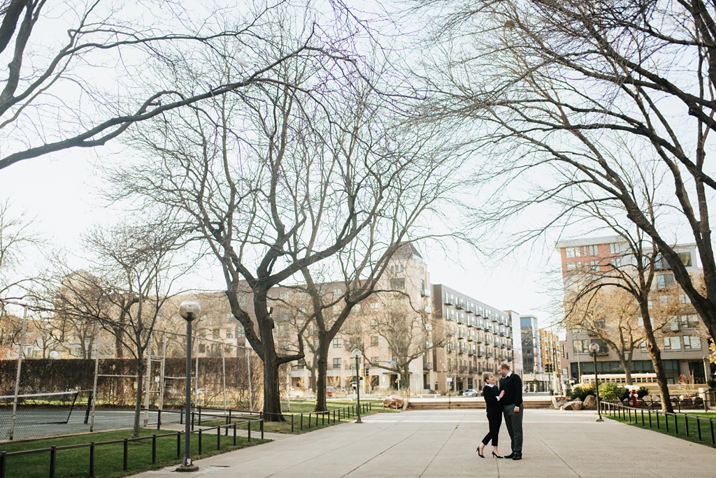 downtown minneapolis engagement photography