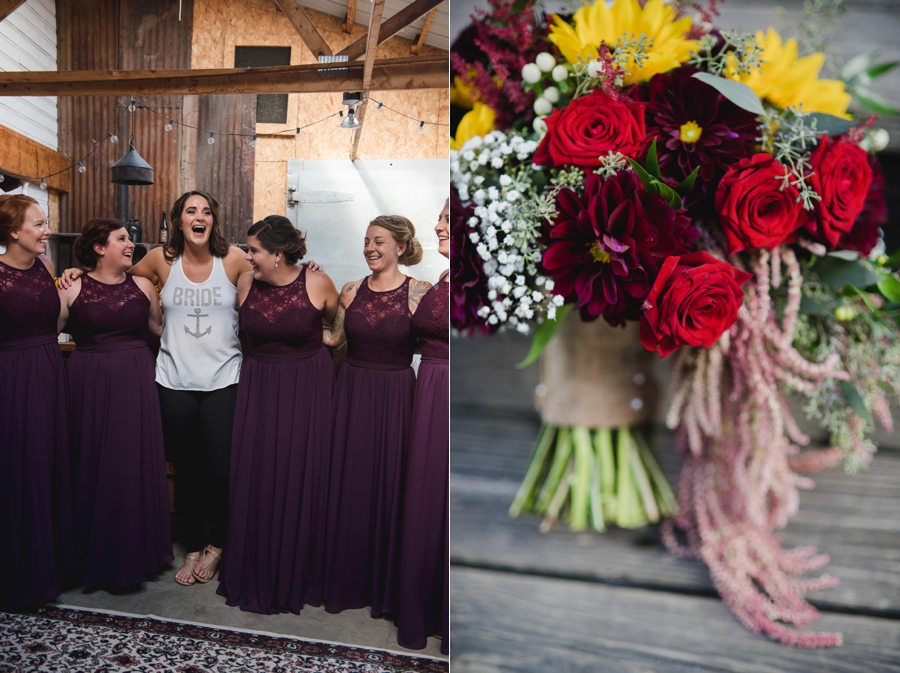 MN wedding photographer bridal party and bouquet