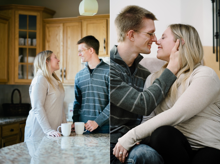 couple embracing at home in twin cities minnesota