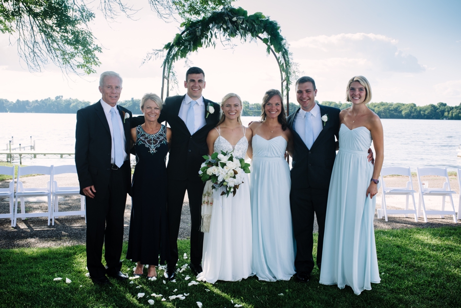 lakeside wedding family formal photos