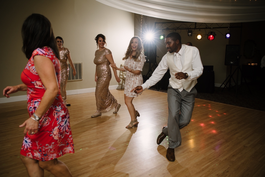 dancing at the wedding reception 