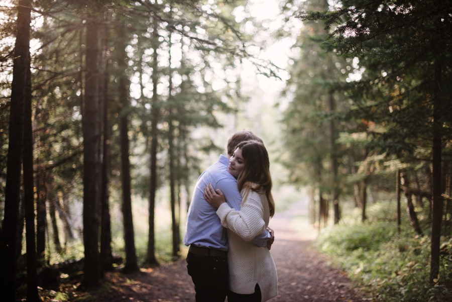 northern minnesota engagement session in woods