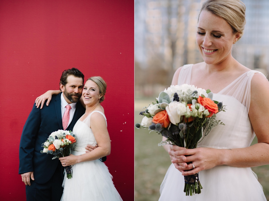 Colorful Bride and Groom portraits , Fall Wedding in Minneapolis