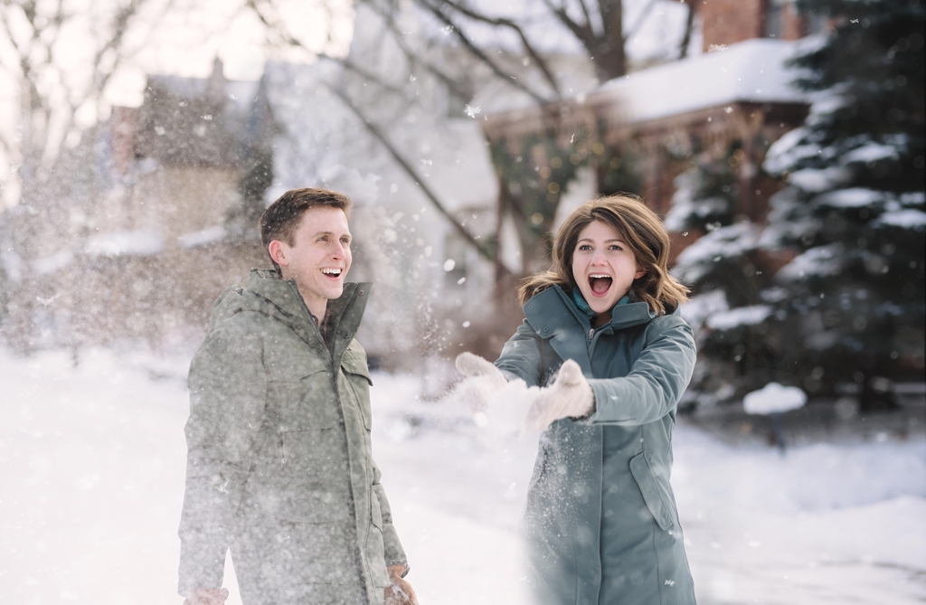 Twin Cities Winter couple photos in the snow