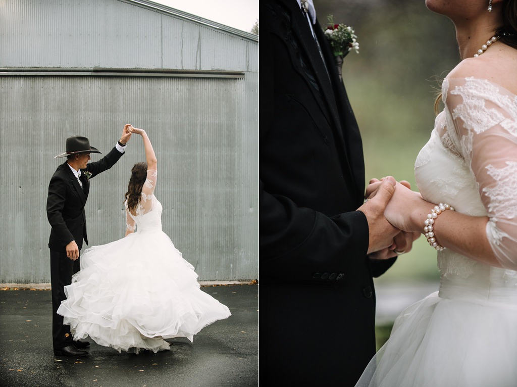 Minnesota Bride and groom portrait holding hands