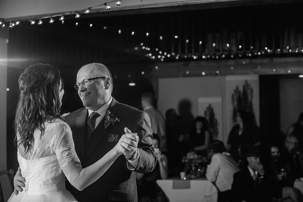 father and daughter wedding dance during MN reception