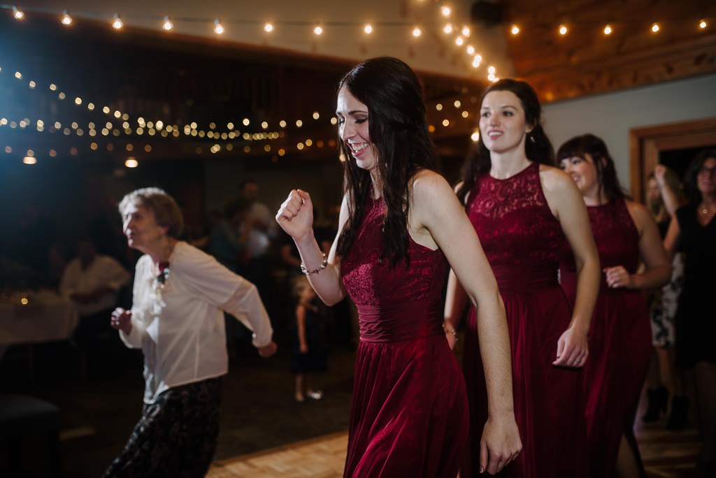 Minnesota Wedding reception dance with bridesmaids dancing