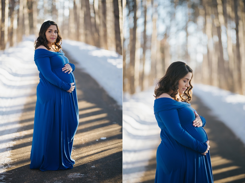twin cities maternity session in woods