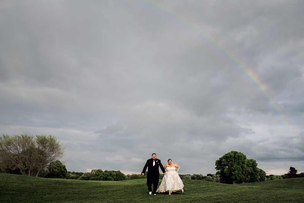 minnesota arboretum wedding rainbow portrait