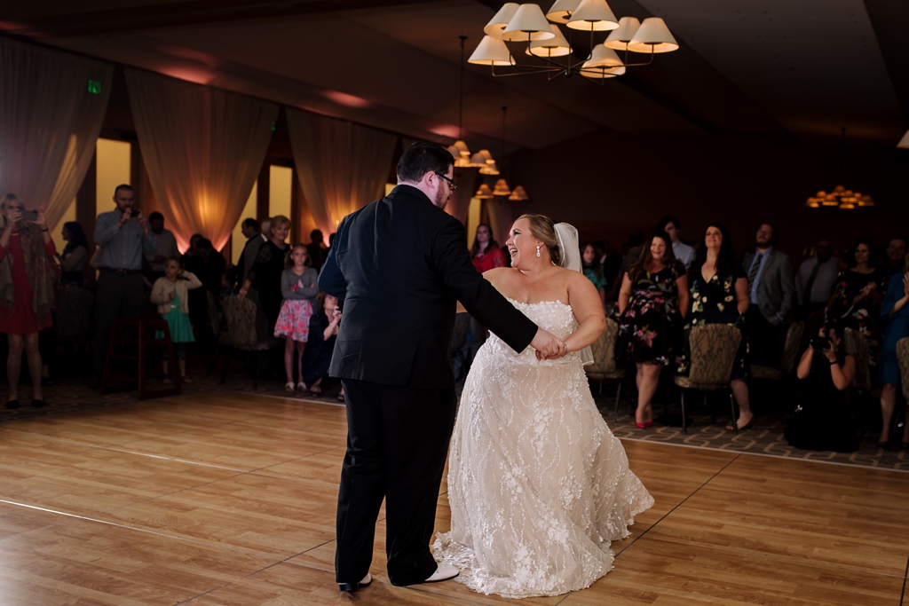 bride and groom dancing at minnesota reception