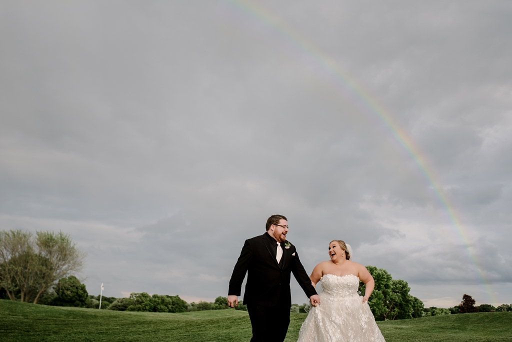 outdoor wedding photos natural rainbow