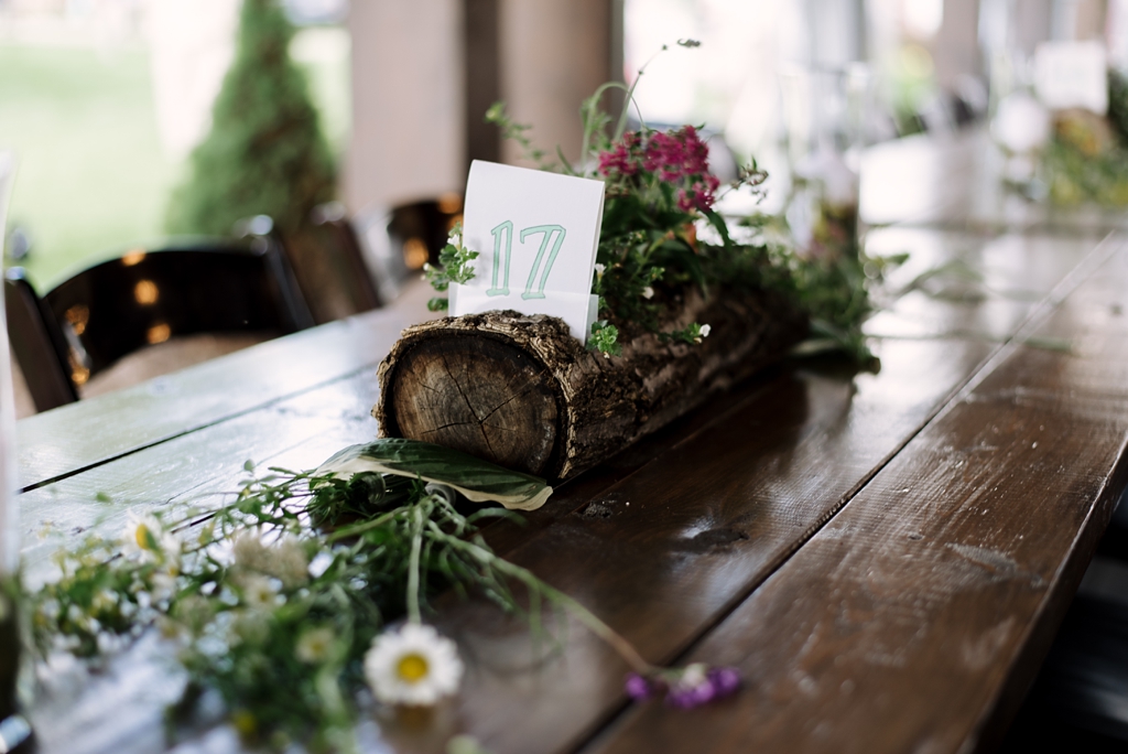 table details at rustic wisconsin wedding
