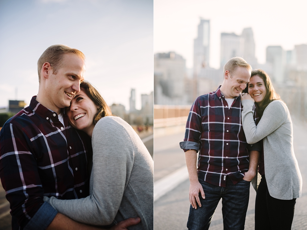 minneapolis couple embracing during anniversary pictures