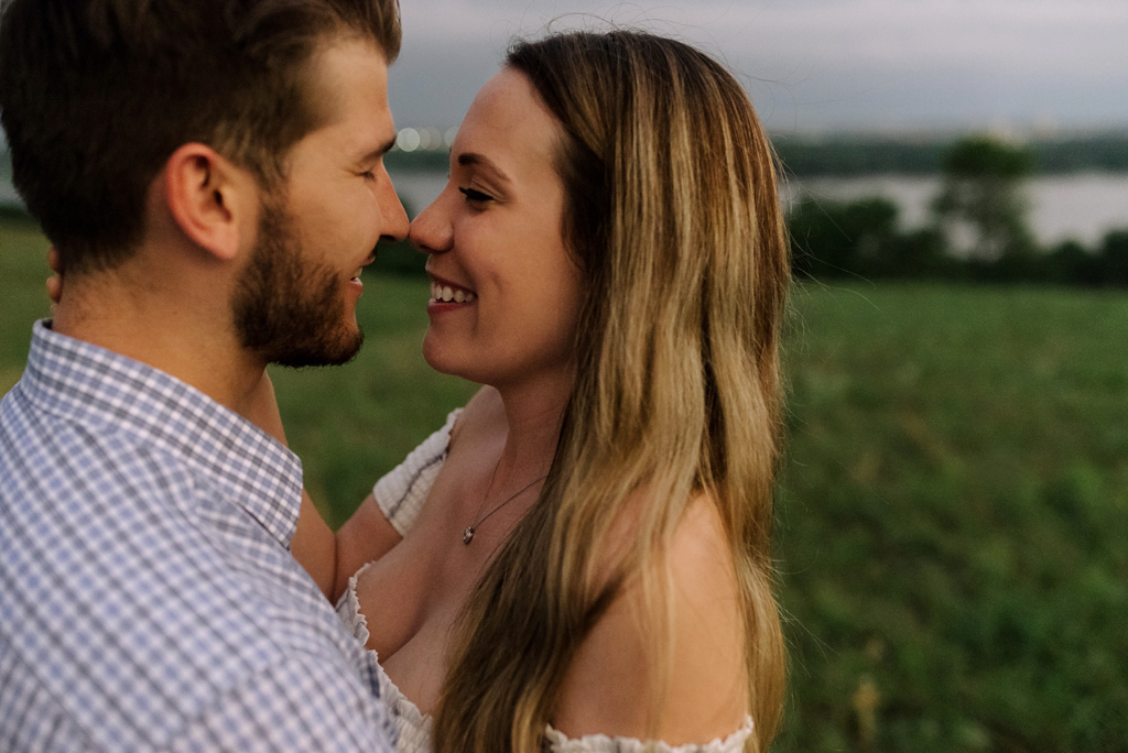 engagement session with moody dark clouds