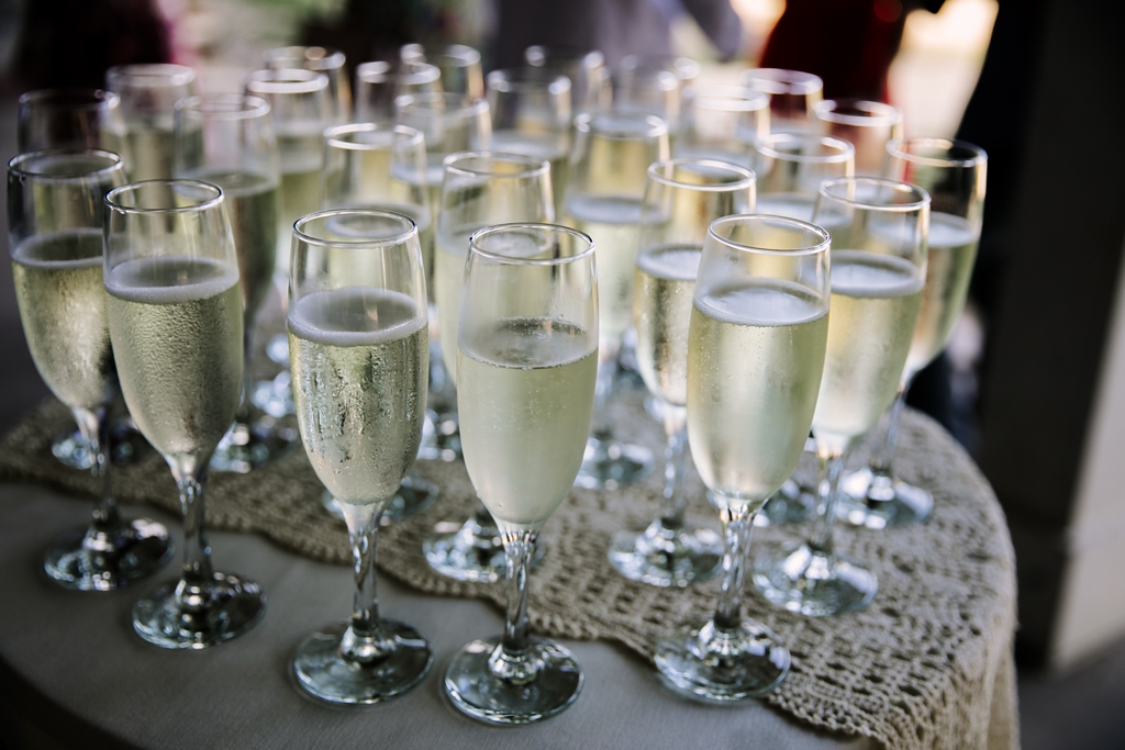 wedding reception champagne detail