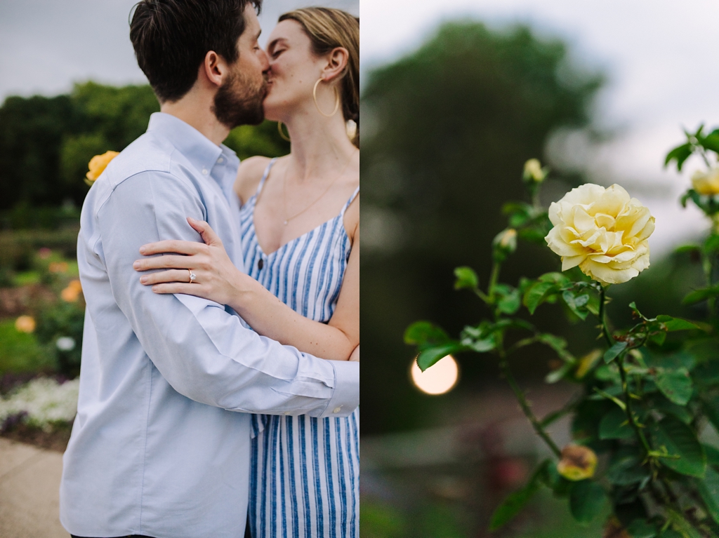 romantic engagement session lyndale rose garden minneapolis