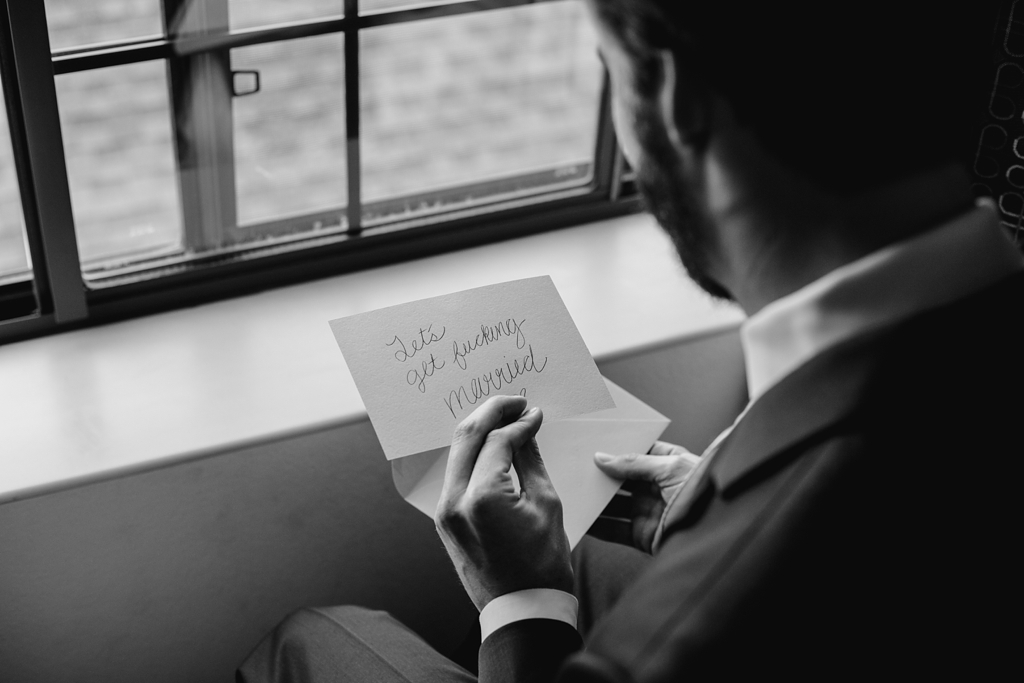 funny note from bride to groom