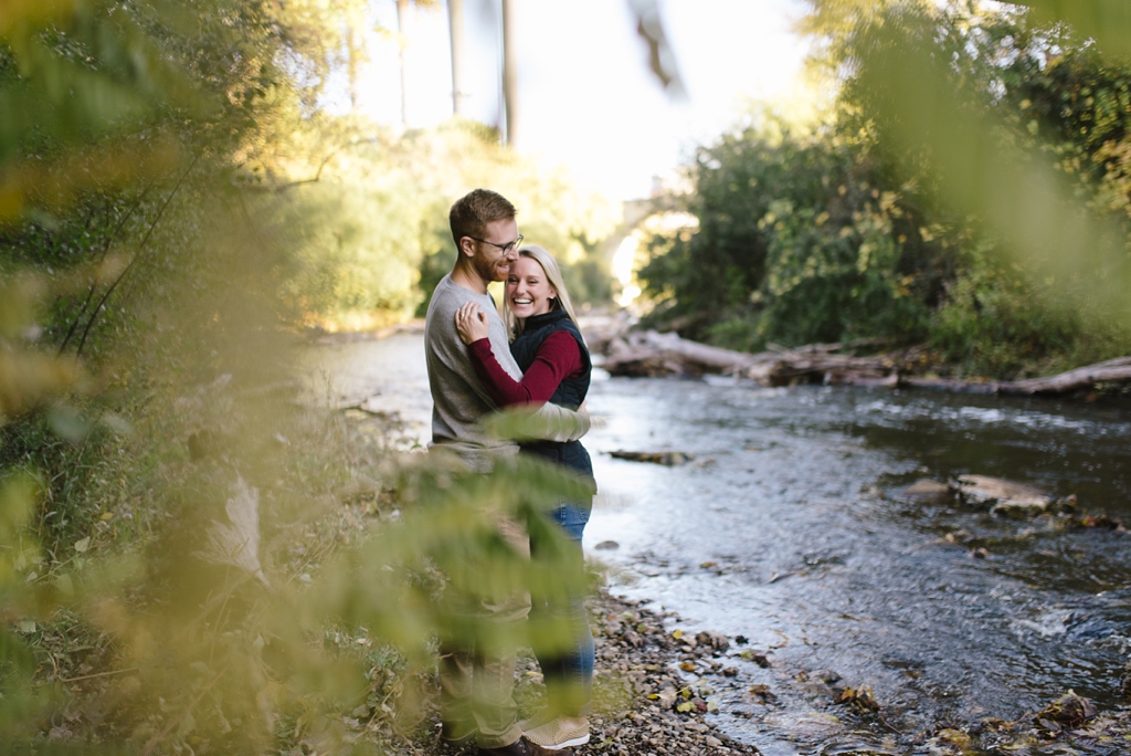 engagement session in minneapolis beside creek