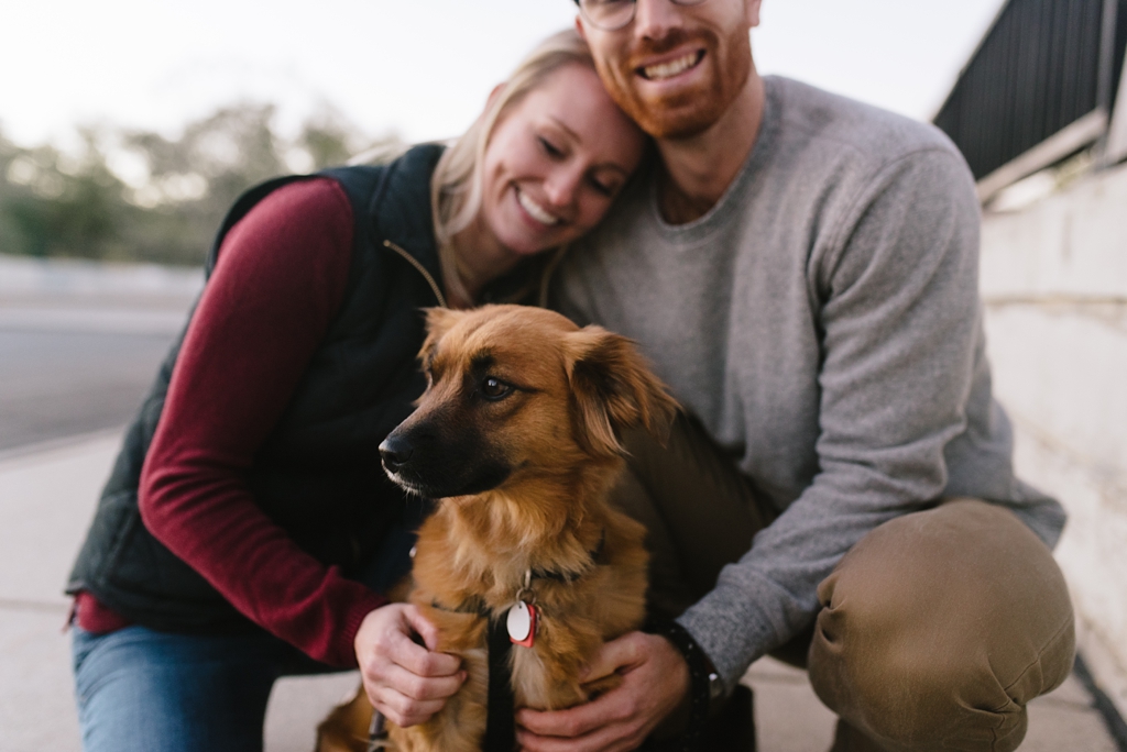 engaged couple include dog in minneapolis session