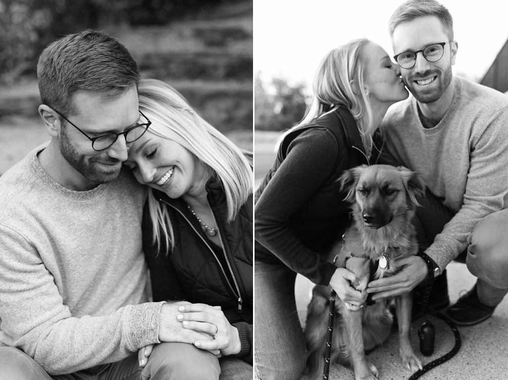 fall engagement session in minneapolis with dog