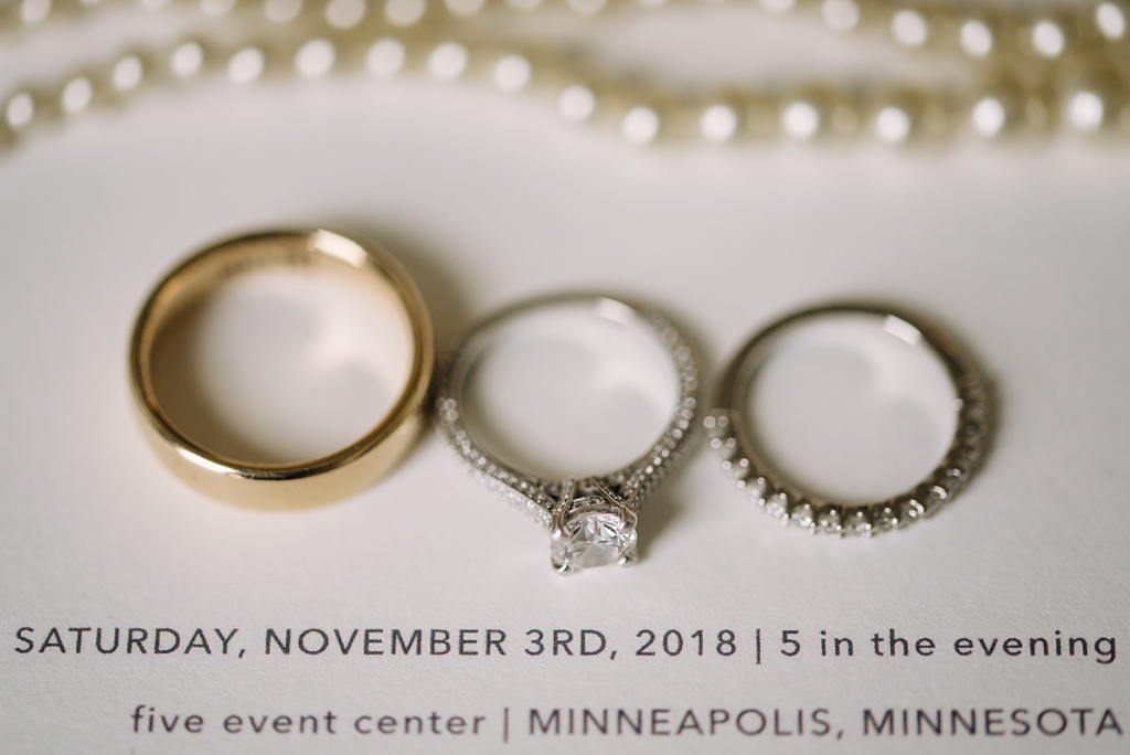 ring details for five event center wedding