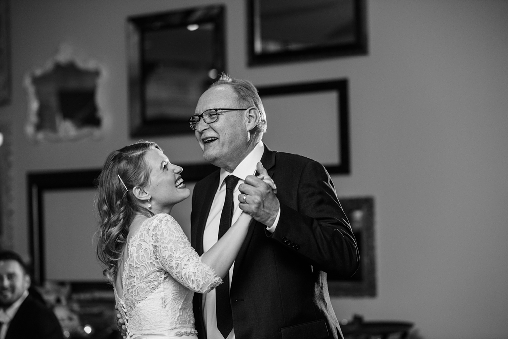 bride dances with father at wedding reception