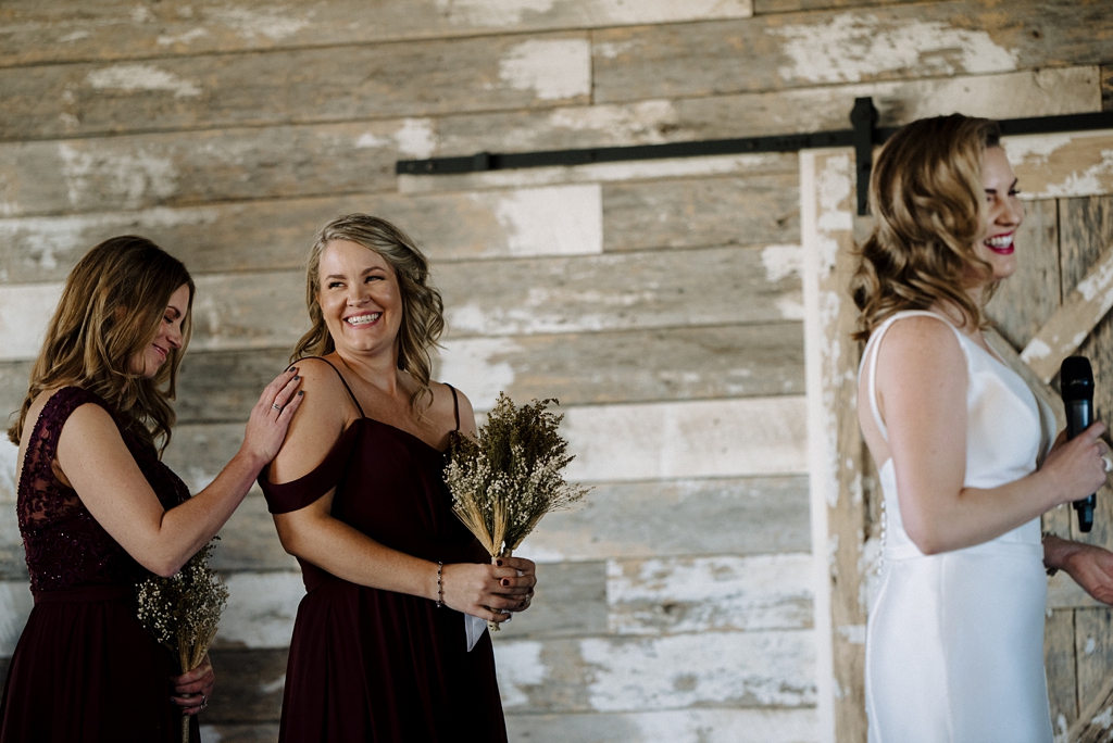 bridesmaids react to wedding vows
