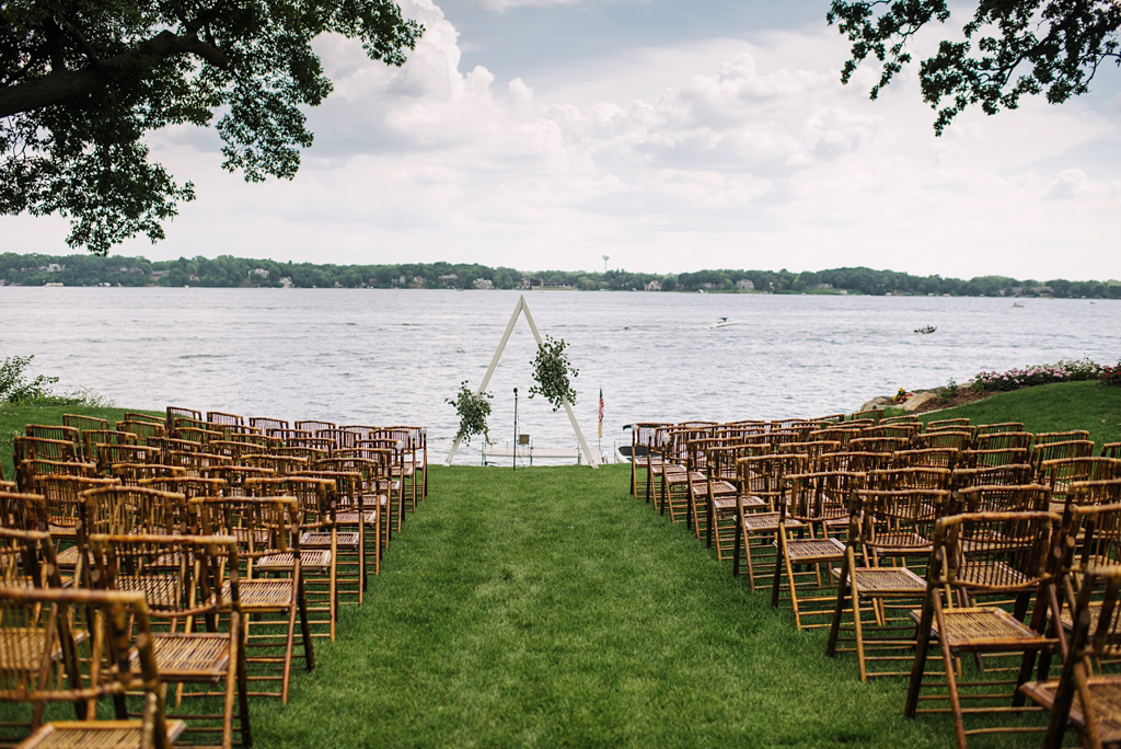 lake minnetonka backyard wedding set up