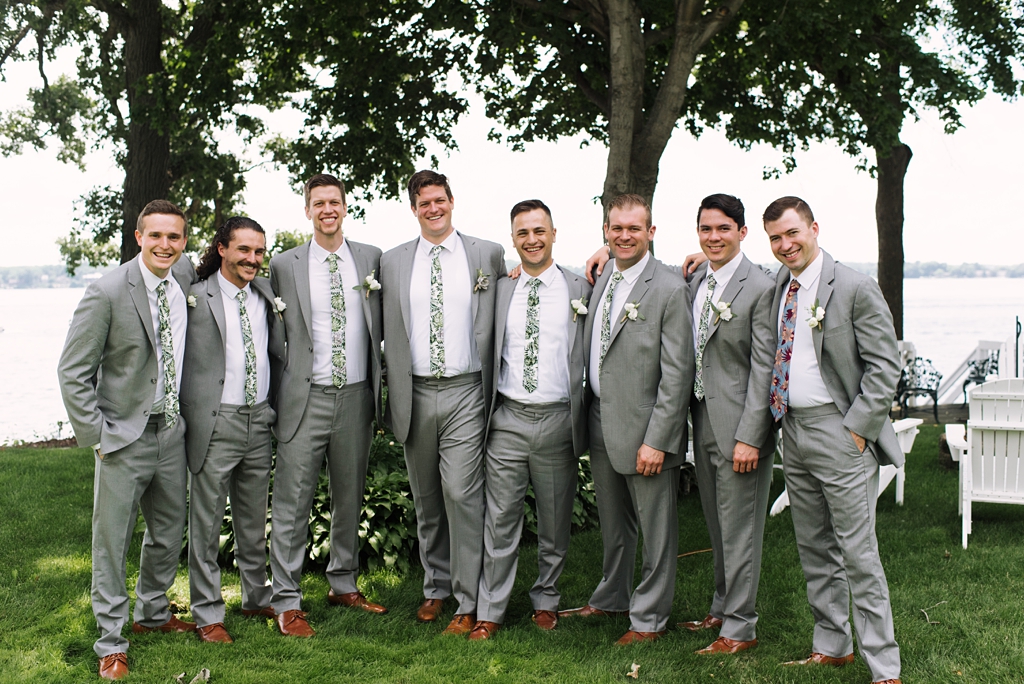 groom and groomsmen at lakeside wayzata mn wedding