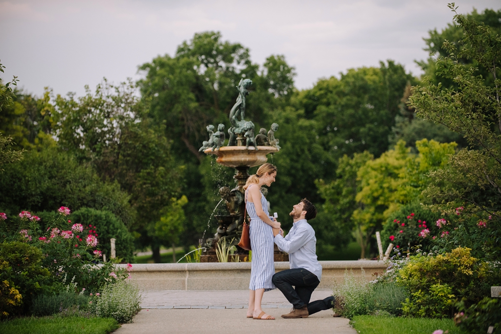 Men proposing at the garden in Minneapolis