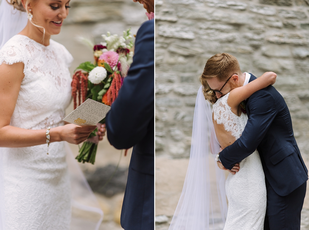 bride shares emotional note with groom before wedding