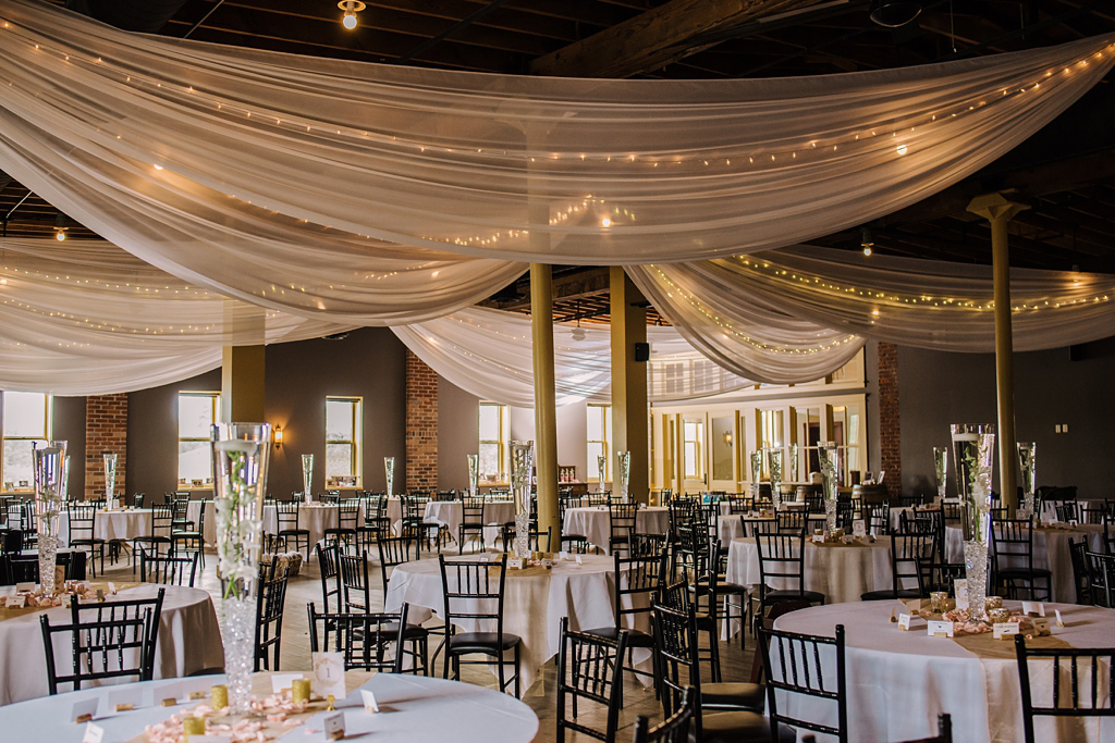 reception details at cannon river winery wedding
