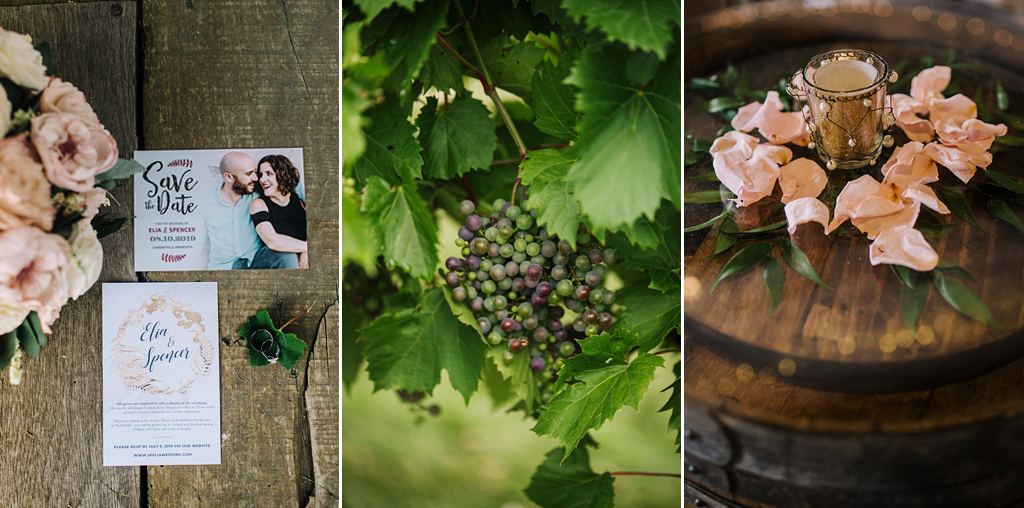 details of winery wedding