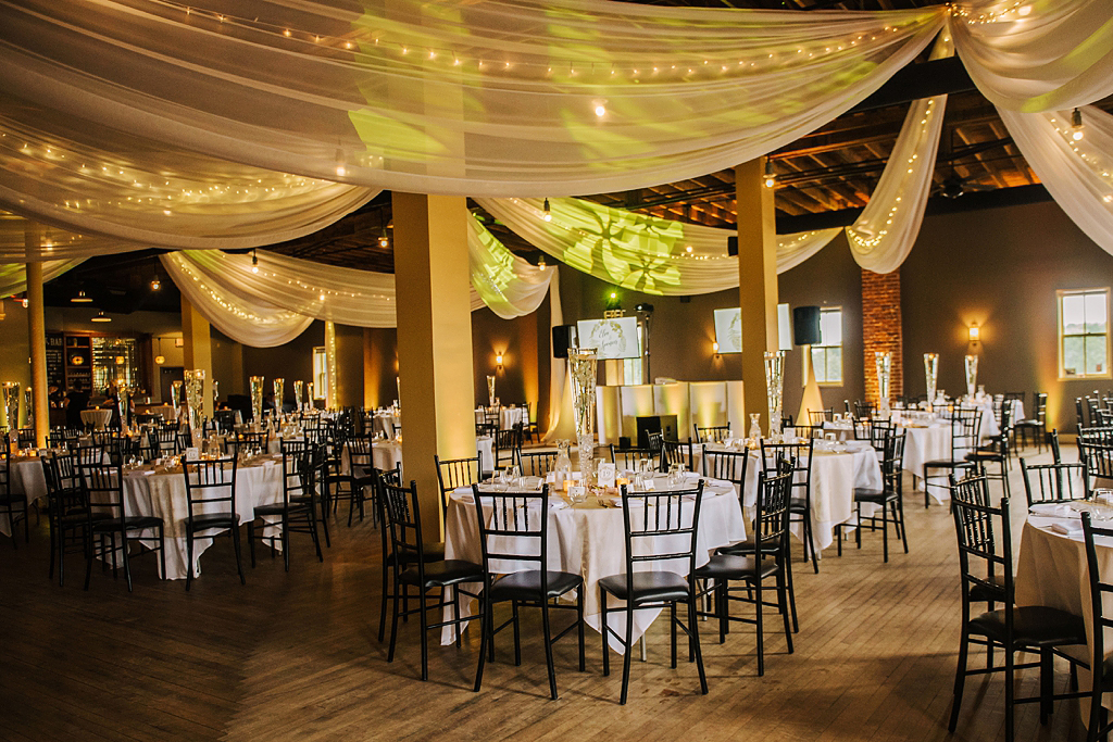 reception details at cannon river winery wedding