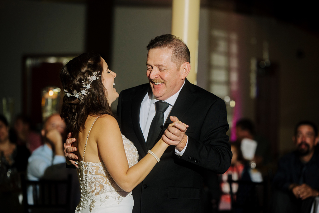 bride dances with father at winery wedding reception