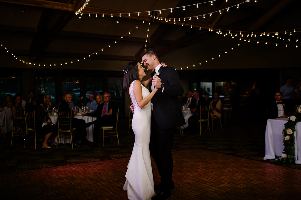 newlyweds share first dance at grand view lodge wedding reception