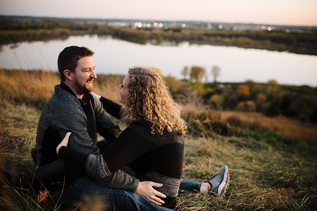Fall Engagement Photos couple in field