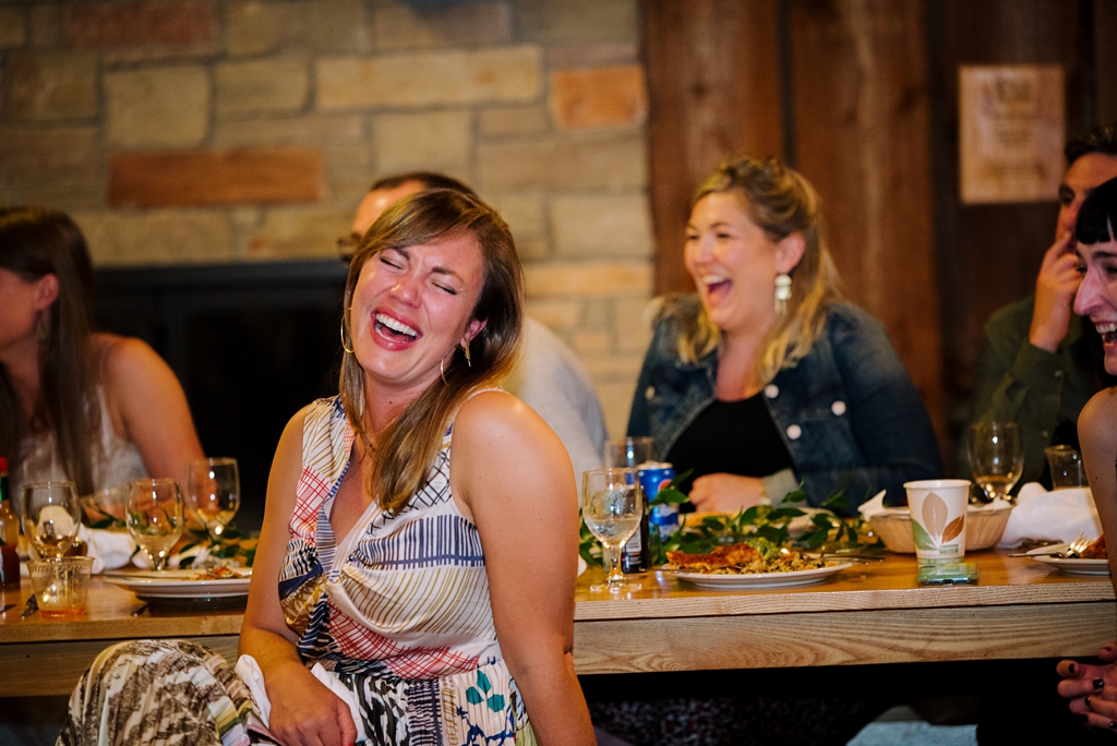 guests reaction at camp wedding