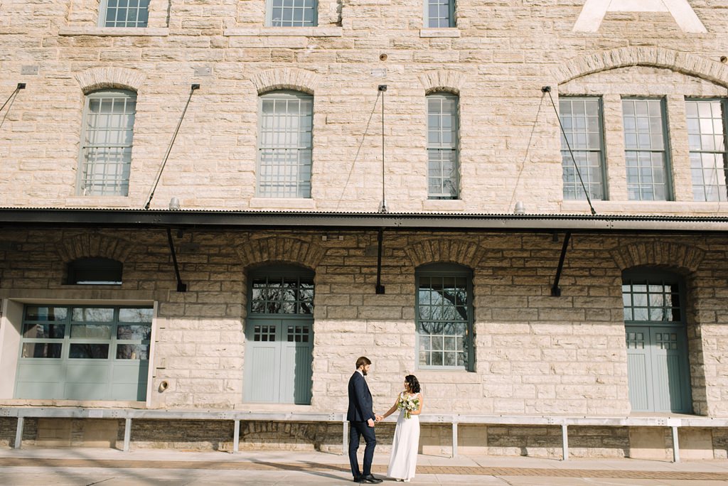 newlywed portraits of bride and groom in minneapolis