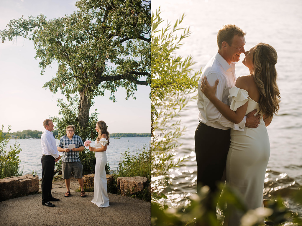 small wedding beside lake minnetonka