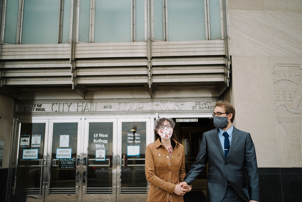 eloped couple at st paul city hall and courthouse