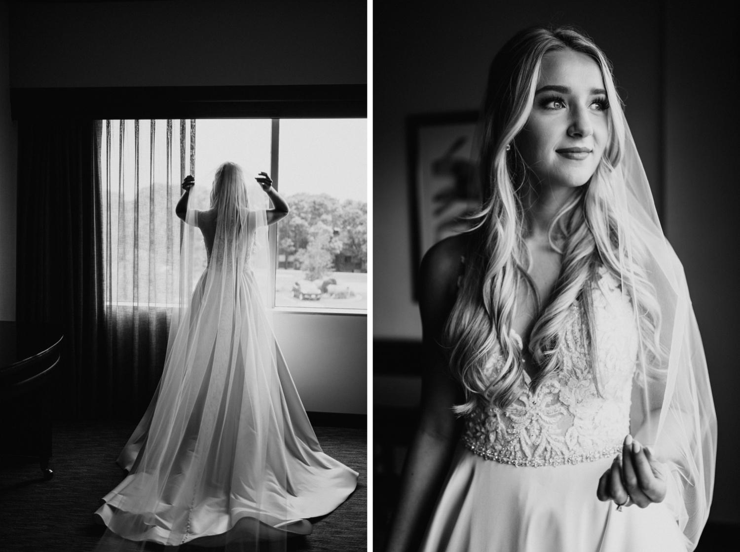 minnesota valley country club bride in front of window