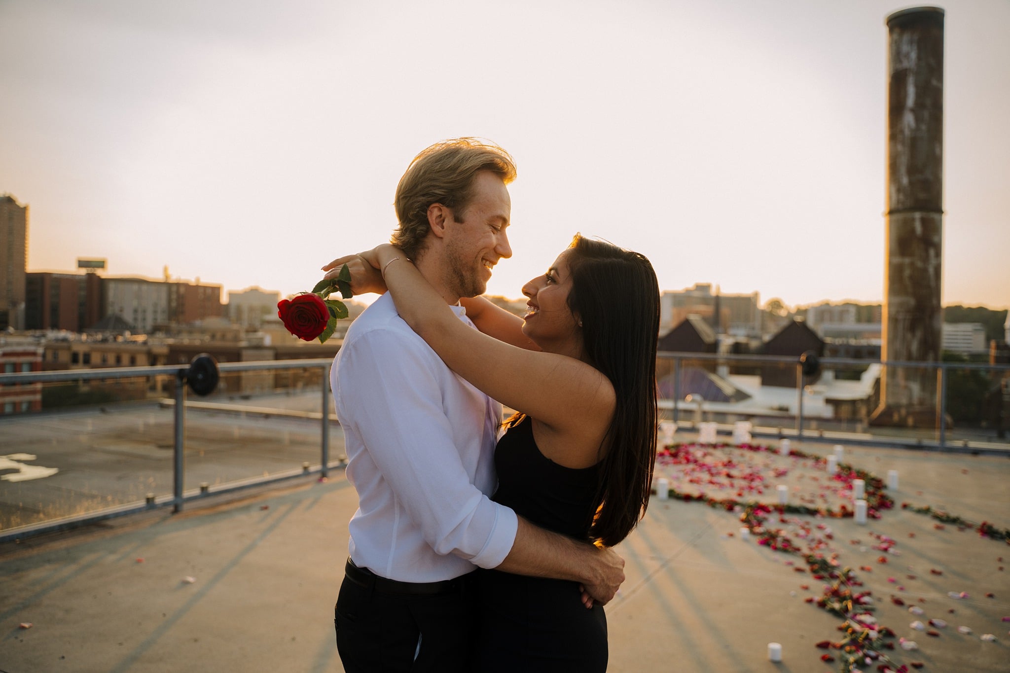 romantic rooftop proposal in downtown st paul minnesota