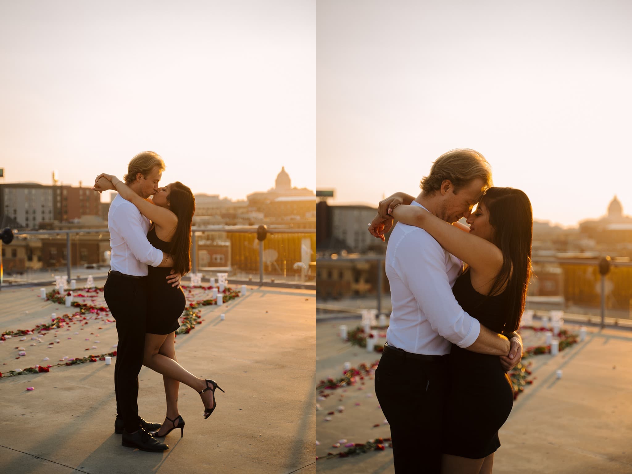 A'bulae rooftop proposal couple kissing