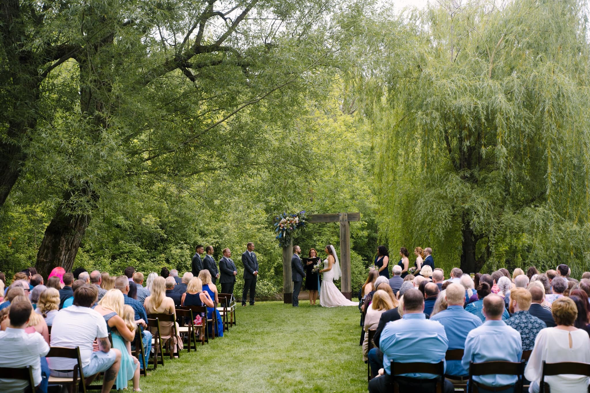 creekside farm outdoor wedding ceremony